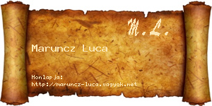Maruncz Luca névjegykártya